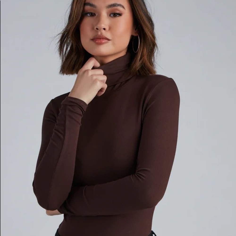 Brown body suit